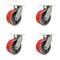 Service Caster 8'' Heavy Duty Red Poly on Cast Iron Swivel Caster Set with 2 Swivel Locks, 4PK CRAN-SCC-KP92S830-PUR-RS-BSL-2-S-2 - alternate 1